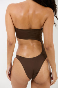 CHOCOLATE COCONUT RING CUT OUT SWIMSUIT