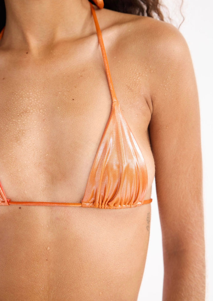 NARANJA METALLIC STRING BIKINI TOP