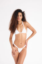 Load image into Gallery viewer, IVORY KNOTTED SLIT BIKINI TOP
